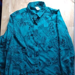 Vintage Miss B Abstract Geometric Tribal Pattern Button Down Shirt